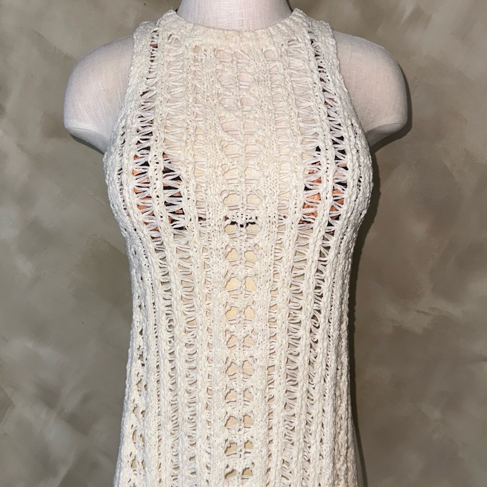 American Eagle Outfitters Cream Crochet Swim Coverup